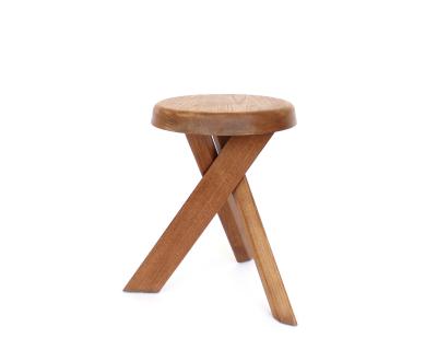 Pierre Chapo PIERRE CHAPO STOOLS TABOURETS PAIR S31 ELM FRANCE C1974 VINTAGE