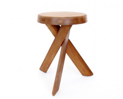 Pierre Chapo PIERRE CHAPO STOOLS TABOURETS PAIR S31 ELM FRANCE C1974 VINTAGE