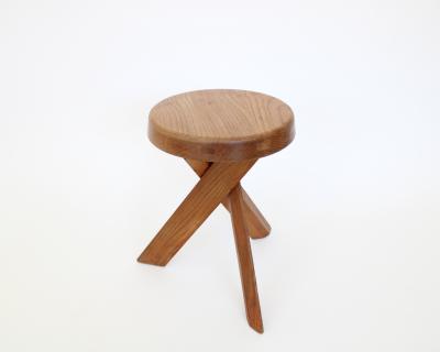 Pierre Chapo PIERRE CHAPO STOOLS TABOURETS PAIR S31 ELM FRANCE C1974 VINTAGE