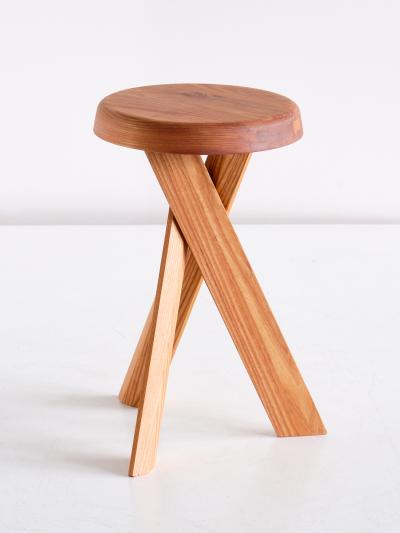 Pierre Chapo Pair of Pierre Chapo S31 Stools in Solid Elm Chapo Creation France