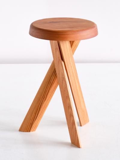 Pierre Chapo Pair of Pierre Chapo S31 Stools in Solid Elm Chapo Creation France