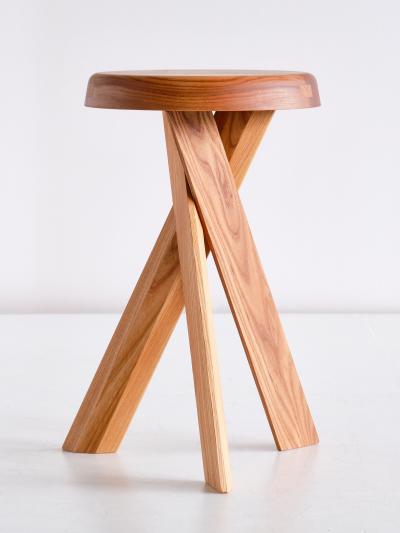 Pierre Chapo Pair of Pierre Chapo S31 Stools in Solid Elm Chapo Creation France