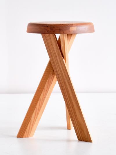 Pierre Chapo Pair of Pierre Chapo S31 Stools in Solid Elm Chapo Creation France