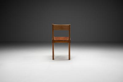 Pierre Chapo Pierre Chapo Model S24 Elm and Leather Chair France ca 1960s