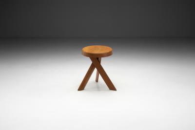 Pierre Chapo Pierre Chapo Model S31 A Solid Elm Stool France 1974