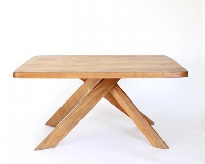 Pierre Chapo Pierre Chapo Model T35B French Elm Dining Table circa 1972