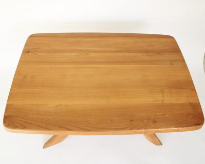 Pierre Chapo Pierre Chapo Model T35B French Elm Dining Table circa 1972