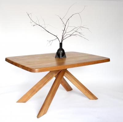 Pierre Chapo Pierre Chapo Model T35B French Elm Dining Table circa 1972