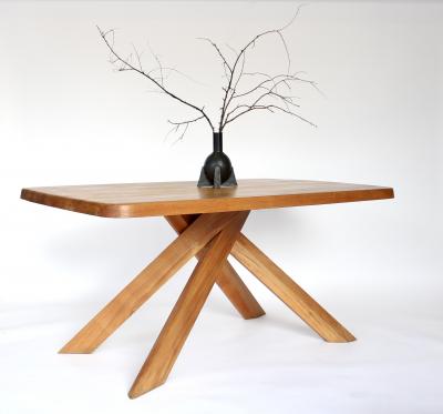 Pierre Chapo Pierre Chapo Model T35B French Elm Dining Table circa 1972