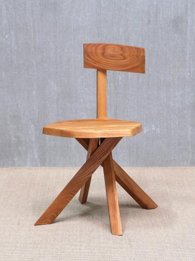 Pierre Chapo Pierre Chapo S34 Dining Side Chair in Solid Elm Chapo Creation France 2024