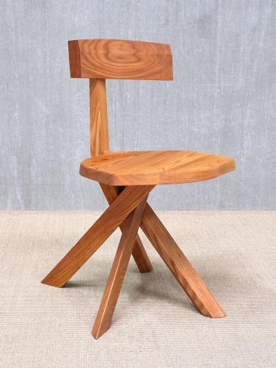 Pierre Chapo Pierre Chapo S34 Dining Side Chair in Solid Elm Chapo Creation France 2024