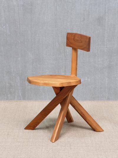 Pierre Chapo Pierre Chapo S34 Dining Side Chair in Solid Elm Chapo Creation France 2024