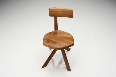 Pierre Chapo Pierre Chapo S34 Elm Wood Chair France 1960s