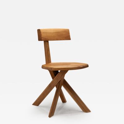 Pierre Chapo Pierre Chapo S34 Elm Wood Chair France 1960s