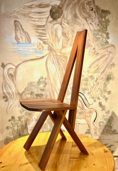 Pierre Chapo Pierre Chapo S42 rare set of 6 brutalist elm dinning chairs