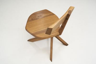 Pierre Chapo Pierre Chapo Set of Six S34 Elm Wood Chairs France 1960s