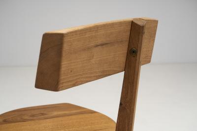 Pierre Chapo Pierre Chapo Set of Six S34 Elm Wood Chairs France 1960s