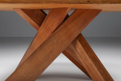 Pierre Chapo Pierre Chapo Solid Elm Dining Table Model T35B 1960s