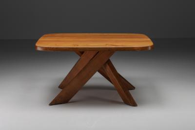 Pierre Chapo Pierre Chapo Solid Elm Dining Table Model T35B 1960s