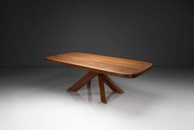 Pierre Chapo Pierre Chapo T35D Large Elm Dining Table with Bundled Base France 1973
