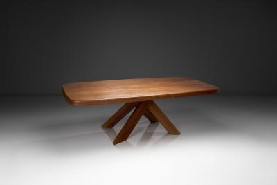 Pierre Chapo Pierre Chapo T35D Large Elm Dining Table with Bundled Base France 1973