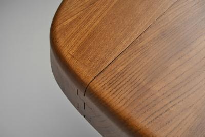 Pierre Chapo Pierre Chapo T35D Large Elm Dining Table with Bundled Base France 1973