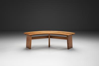 Pierre Chapo S 38 A Elm Wood Bench by Pierre Chapo France 1970s