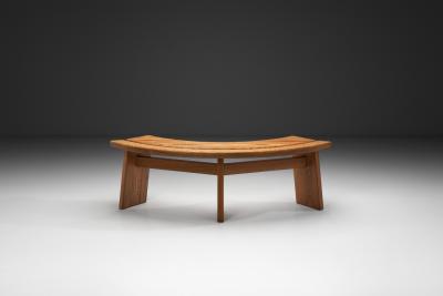 Pierre Chapo S 38 A Elm Wood Bench by Pierre Chapo France 1970s