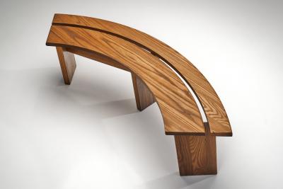 Pierre Chapo S 38 A Elm Wood Bench by Pierre Chapo France 1970s