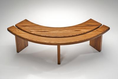 Pierre Chapo S 38 A Elm Wood Bench by Pierre Chapo France 1970s