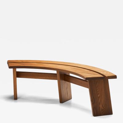 Pierre Chapo S 38 A Elm Wood Bench by Pierre Chapo France 1970s