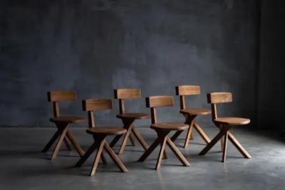 Pierre Chapo S34 Dining Chairs by Pierre Chapo France 1960s
