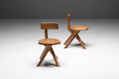 Pierre Chapo S34 Dining Chairs by Pierre Chapo France 1960s
