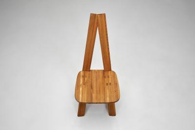 Pierre Chapo Set of Four Pierre Chapo S45 Dining Chairs in Solid Elm France 1970s