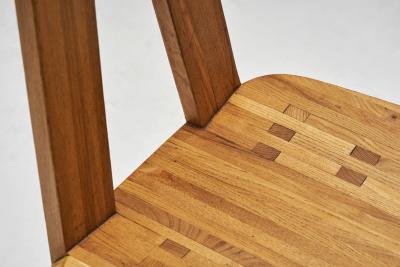 Pierre Chapo Set of Four Pierre Chapo S45 Dining Chairs in Solid Elm France 1970s