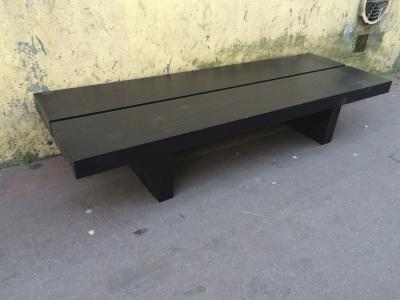 Pierre Chapo Style Chapo Long Black Bench or Coffee Table