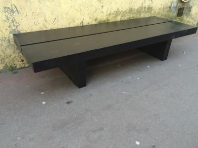 Pierre Chapo Style Chapo Long Black Bench or Coffee Table