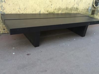 Pierre Chapo Style Chapo Long Black Bench or Coffee Table