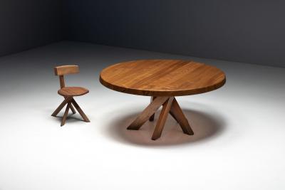 Pierre Chapo T21 Elm Dining Table by Pierre Chapo France 1973