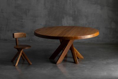 Pierre Chapo T21 Elm Dining Table by Pierre Chapo France 1973