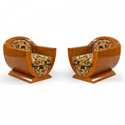 Pierre Chareau French Art Deco Ash Club Chairs