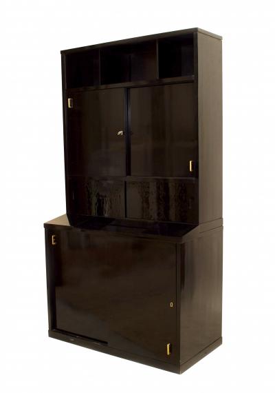 Pierre Chareau French Art Deco Ebonized Bookcase Manner of Pierre Chareau 