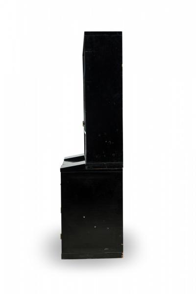 Pierre Chareau French Art Deco Two Piece Ebonized Tall Cabinet