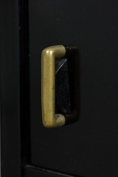 Pierre Chareau French Art Deco Two Piece Ebonized Tall Cabinet