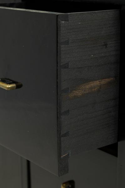 Pierre Chareau French Art Deco Two Piece Ebonized Tall Cabinet