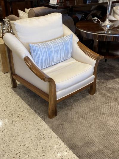 Pierre Chareau Pair of French Art Deco Walnut Lounge Chairs in the Style of Pierre Chareau