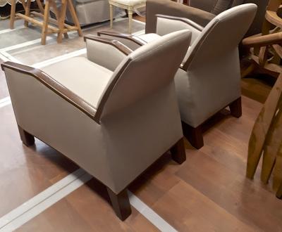 Pierre Chareau Pierre Chareau attributed superb design pair of club chairs