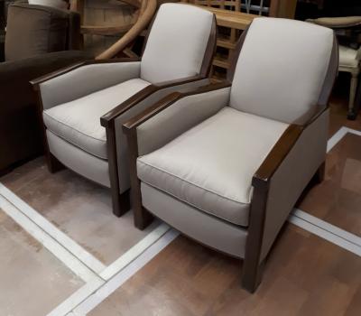 Pierre Chareau Pierre Chareau attributed superb design pair of club chairs