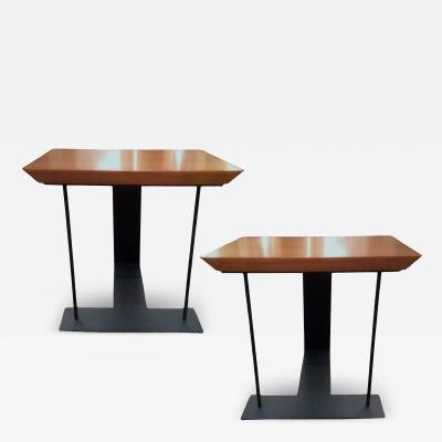 Pierre Chareau Two T 1927 end tables by P Chareau Ed Ecart International France circa 2000