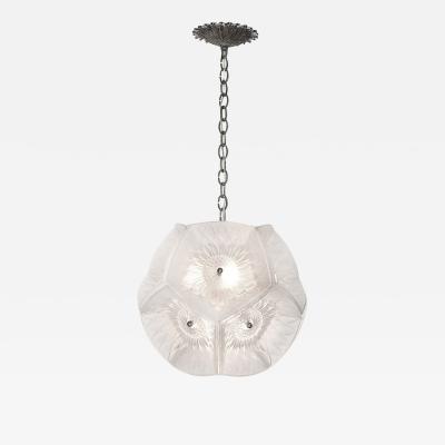 Pierre DAvesn Art Deco Sunflower Pendant W Frosted Hexagonal Glass Shades by Pierre DAvesn